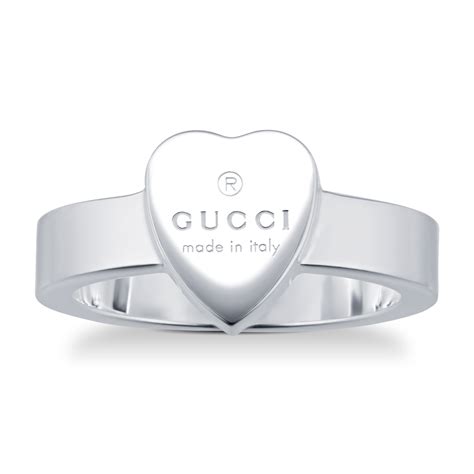 gucci heart ring silver|heart ring with gucci trademark.